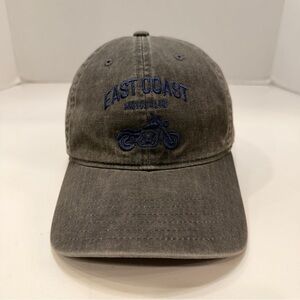 East Coast Motor Club Grey Canvas Hat Cap Unisex Adjustable StrapBack EUC